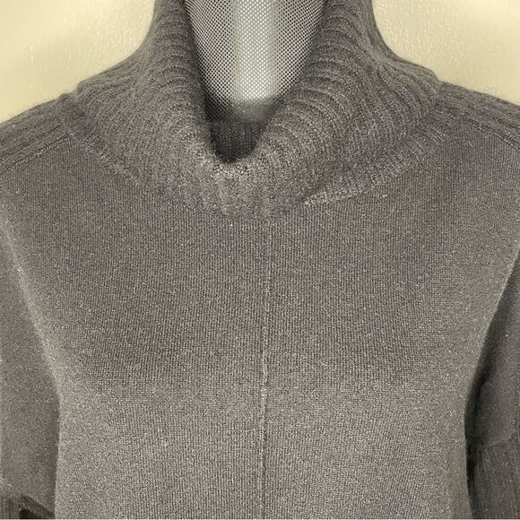 Ply Cashmere Sweater Tunic Turtleneck Long Sleeve Luxury Basic Black Size Small - Picture 3 of 11